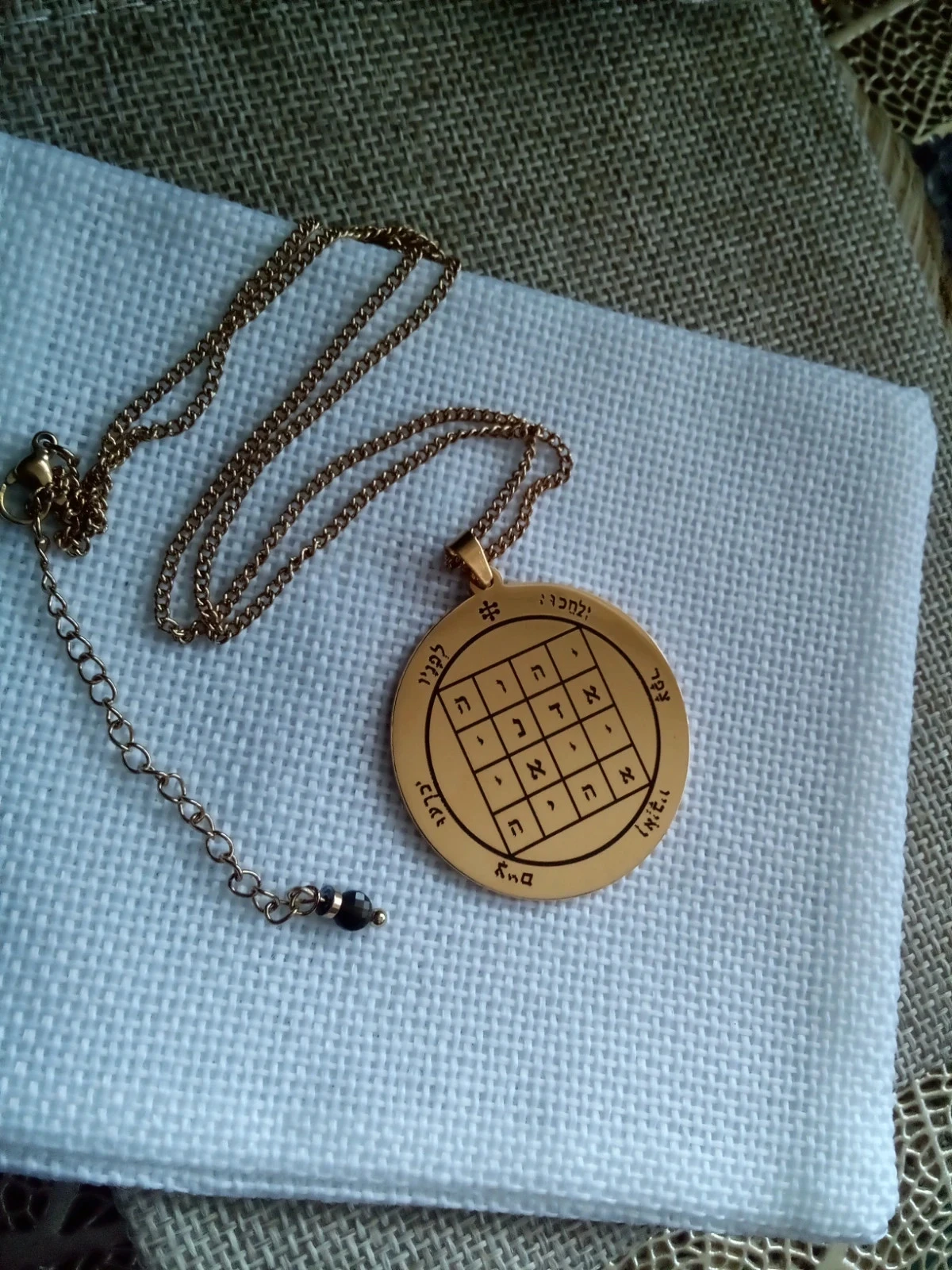 Collier médaillon pentacle de Saturne en acier inoxydable – photo 3